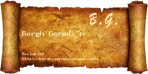 Bergh Germán névjegykártya